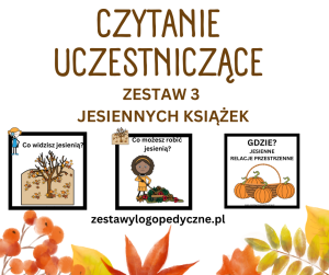 Zestaw 3 jesiennych książek z symbolami obrazkowymi